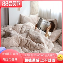 Korean knit stave velvet warm quilting quilt pack in winter - warm price is not expensive and useful