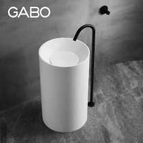 Guanbo Bathroom Pillar Basin Washbasin Art Pillar Basin Monobloc Manmade Stone Washbasin 10221