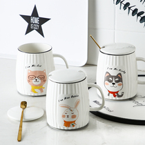 Solson ceramic mug Cute fish lucky cat Japanese creative household water cup Gold with spoon Coffee cup