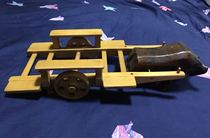 Pure solid wood cow pull car decoration second-hand thrift nostalgic collection film and television props