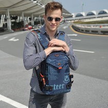 Double shoulder bag mens Korean backpack female middle school student bag shoulder computer bag travel bag European and American academic style