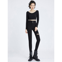 Summer ripped jeans womens stretch slim-fit small pants Jeans tight skinny fashion thin pants