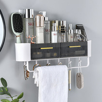 Bathroom wall-mounted shelve with hook Cosmetic Drain Combing double Drawer Box Classification Containing a Skin Lotion mask
