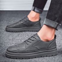 Mens shoes spring 2021 new versatile social spirit boy tide shoes British fashion trend business casual small leather shoes
