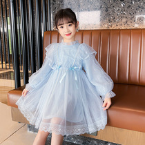 Girls dress Spring and Autumn Foreign Atmosphere Children Korean Edition New Spring Dress Fluffy Gauze Skirt in the Big Boy Haute Sense Princess Skirt