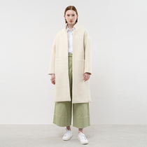 NOME womens long tweed coat new suit collar elegant wool coat tweed coat WUCC0050