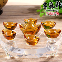 Jichenxuan Yellow Crystal Yuanbao Seven Stars Array Ornaments Home Decorations Crafts