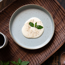 Japanese-style coarse pottery tableware pottery pottery flat fruit plate Jingdezhen home Zen Kung Fu tea Chinese dry bubble tea plate