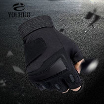 Outdoor military fans tactical half-finger gloves male upgrade Black Hawk special forces training riding anti-cut wear-resistant student handguard