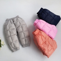 Male and female baby cotton pants baby thick warm pants winter windproof 1-3 years old 2 inner tank can open crotch children Cotton