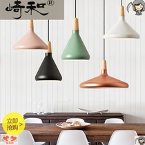 Nordic restaurant bar chandelier modern simple single-head dining room dining Chandelier Creative Personality three-head macaron lamps