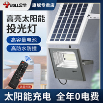 Bulls led solar garden lights outdoor waterproof floodlights home super bright high power outdoor lighting street lights