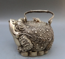 White copper gold toad kettle antique bronze Zucai Nafu teapot wine pot home office decoration craft gift ornaments