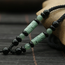 Tongyouge jade bead lanyard chain rope pendant neck mens Jade rope female hand-woven