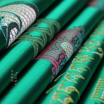 Tibetan thick silk eight auspicious embroidered Hada Tibetan national jewelry stage supplies 2 meters 5 by 48cm Green
