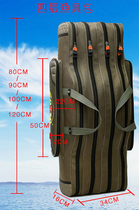 Double fishing rod bag 1 3 meters fish bag portable 1 2m80 cm fishing rod belly bag hard shell bag straight body