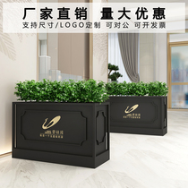 Rectangular flower stand Outdoor simple wrought iron planting flower box Square street combination flower stand flower tube flower bed gardening