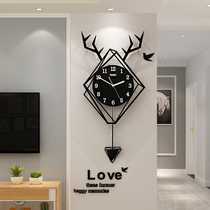 Net celebrity watch wall clock Living room light luxury personality creative clock wall-mounted household fashion modern simple atmosphere wall-mounted watch