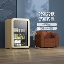 HCK Haski 130RD-S Ice Cafe Small Transparent Refrigerator Network Red in the Living Room of the Refrigerator House