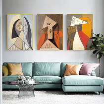 Oil painting pure hand-painted Picasso abstract figures animal decoration painting modern living room triple sofa background wall hanging painting