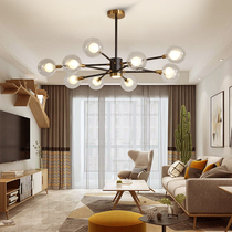 Nordic style restaurant lamp Simple modern atmosphere Home decoration Creative personality Magic bean molecular lamp Living room chandelier