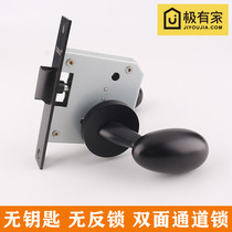 Yibaili American White Fire Channel Lock Golden Light Luxury Bedroom Keyless Handle Lock Black Door Handle