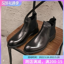 Winter warm mens boots Chelsea boots Mens short boots New leather Martin boots Mens high help Inron casual leather shoes