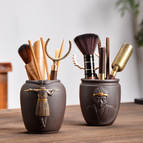 Monkey King Tea Ceremony Six Gentlemen Set Qi Tian Dazheng Tea Art Ebony Kung Fu Tea Set Accessories Zero Home