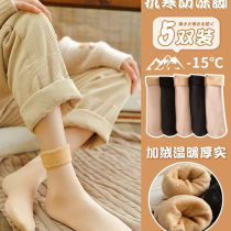 Autumn and winter snow socks female men winter plus velvet thick light leg artifact socks warm floor socks cotton socks