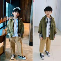 Boys coat spring and autumn models 2020 new childrens clothing childrens casual spring coat foreign style childrens shirt Cotton