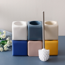 Solxinforeign trade export Ceramic household square European style no dead angle toilet toilet toilet brush cleaning set