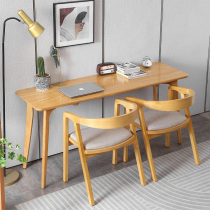Nordic Solid Wood Desk Learning Computer Desk Home Modern Corner Leaning Wall Writing Desk Children Calligraphy Long Table Brief Approb.