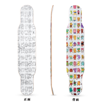Rebirth longboard MEOW board Male and female students dance board Painting street skateboard MEOW longboard MEOW ALL veneer surface