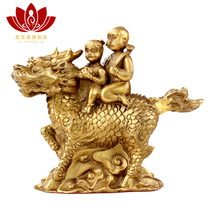 Ou Shengying copper fire unicorn ornaments a pair of lucky unicorn living room bedside crafts Chinese style