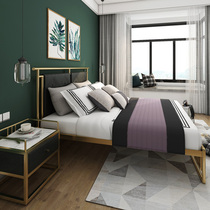 Nordic ins style modern simple iron bed master bed bed 1 5 meters 1 8 meters apartment accommodation iron bed