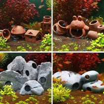 Fish tank pottery jar shelter from the house Three lakes Cired stones to hide from the jar Shrimp House Shrimp and Shrimp Porcelain Tank Shelter From The Hole
