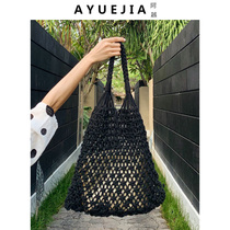 ins simple beach bag 2021 summer travel seaside vacation swimming storage bag retro folding large capacity