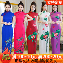 Young girls young style qipao dress everyday can be worn with improvement 2022 The new Chinese style long walk show is out of the suit