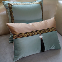 Pure color back grain red wood sofa cushions waist pillow headboard big backrest cover New Chinese hug pillow cover core leaning against waist pillow