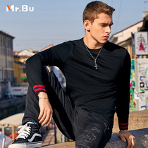 MrBu new trend men long sleeve T-shirt elastic cotton quality autumn casual top KT00808