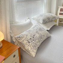 ins cotton pillowcase single pillowcase 100 pure cotton pillow liner sleeve high cold net red female 48x74 a pair