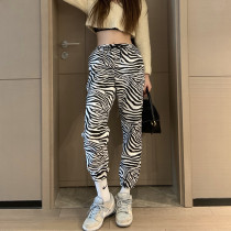 Zebra sports leisure beam pants loose gray aw in super fire 22 spring pants female tide radish pants