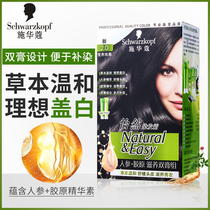 Schwarzkor Yoran ginseng collagen nourishing hair dye root plant hair dye cover White chestnut brown woman