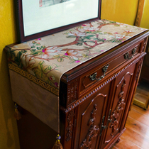 Model room Golden magnolia table flag European luxury neoclassical European table flag fabric tablecloth Hotel bed flag customization