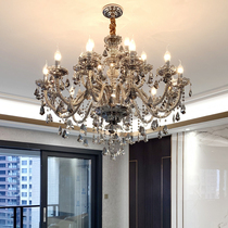European-style chandelier Living room lamp Duplex large chandelier Simple modern dining room lamp Bedroom lamp Atmospheric American crystal chandelier