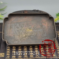 New products on the shelf antique collection Pure brass old tray fruit plate vegetable plate ornaments set up Qunxian Figure Plate
