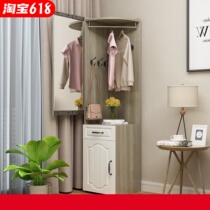 Minimalist Hyundai European-style clothing hat rack floor wall angle hanging hanger shoe cabinet clothes rack clothes rack full body dressing goggles