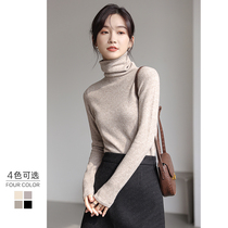 Pile neck cashmere base shirt women 2021 autumn and winter New slim body long sleeve wool turtleneck sweater sweater