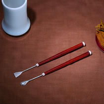New incense road leisure Yunya toy tea table accessories tea mat utensils Rosewood sterling silver incense spoon incense shovel two-piece set