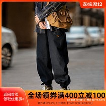 (Clearance 80 yuan) Multi-button autumn ins overalls mens Tide brand loose straight leg casual pants